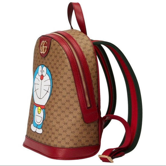 GUCCI X DORAEMON Logo GG Supreme Monogram Ophidia Small Backpack Bag $3650 NWT - Picture 2 of 16